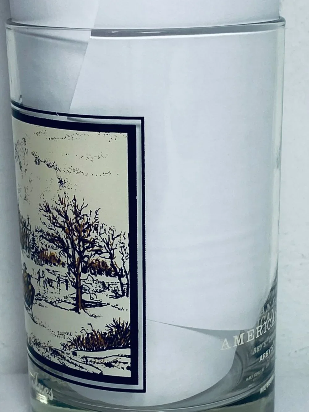 Arby's Glass 1978 Collector's Series #3 American Farm in Winter Currier & Ives